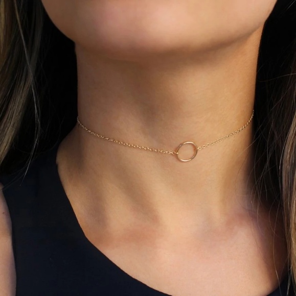Dainty Gold Karma Circle Choker - Picture 3 of 5